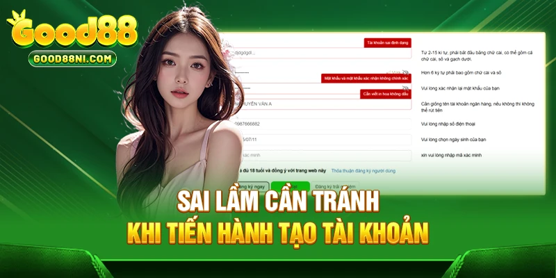 Sai lầm cần tránh khi tiến hành tạo tài khoản